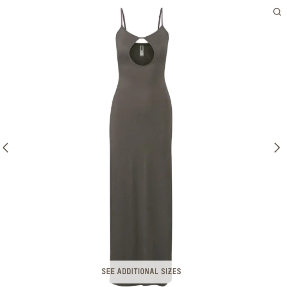 SKIMS SLEEP KEYHOLE DRESS  - XL / NWT /Gunmetal